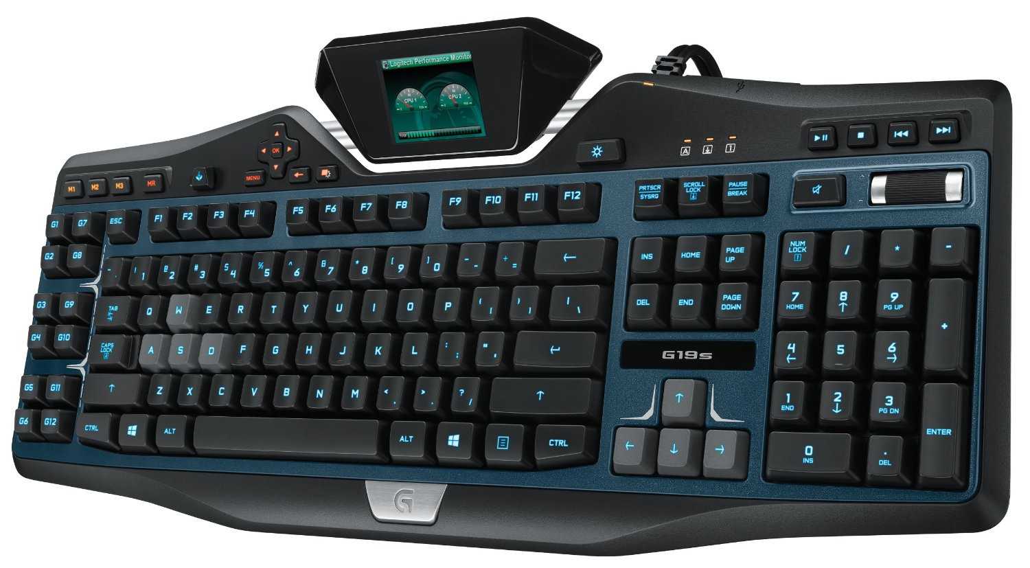 Logitech G19s Gaming Keyboard with Color Game Panel Screen - Games
