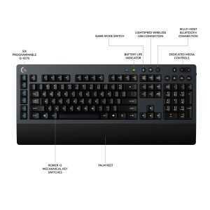 Logitech G613 Lightspeed Wireless Mechanical Gaming Keyboard, Multihost 2.4 GHz + Blutooth Connectivity (PC/Mac/Android/iOS) - Image 2