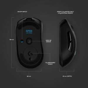 Logitech G703 LIGHTSPEED Wireless Gaming Mouse with HERO Sensor (PC/Mac) - Image 3