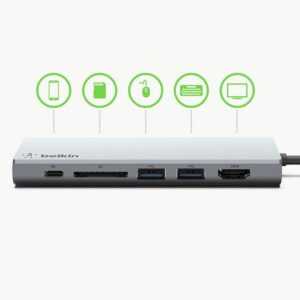 BELKIN USB-C Hub W Tethered USB-C Cable HDMI SD Slot - Image 5