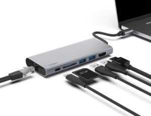 BELKIN USB-C Hub W Tethered USB-C Cable HDMI SD Slot - Image 4