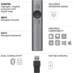 Logitech Spotlight Wireless Presenter Slate (PC/Mac) - Image 6