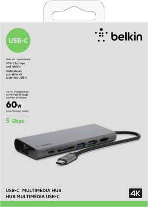 BELKIN USB-C Hub W Tethered USB-C Cable HDMI SD Slot - Image 2