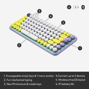 Logitech POP Keys Wireless Bluetooth Mechanical Keyboard - Daydream Mint (PC/Mac) - Image 6