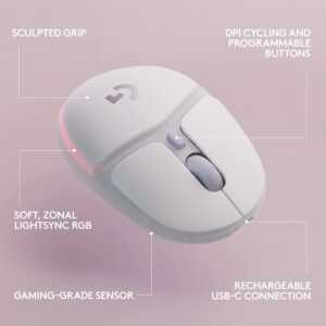 Logitech G705 Lightspeed Wireless Mouse - Off-White (PC/Mac) - Image 6