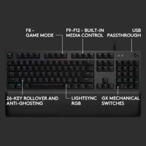 Logitech G513 Carbon RGB Keyboard GX-Brown - Tactile (PC) - Image 6