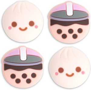 Akitomo Joy-Con Analog Cap 4 Pack - Milk Tea Buns (Nintendo Switch)