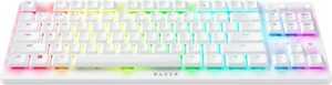 Razer DeathStalker V2 Pro Tenkeyless - Wireless Low Profile Optical Gaming Keyboard - Linear Red Switch - White Edition (PC)