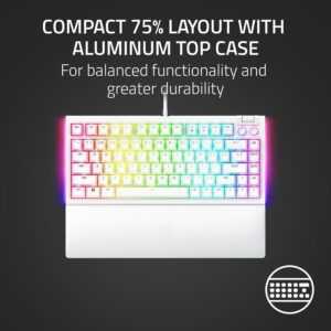 Razer BlackWidow V4 75% - Hot-swappable Mechanical Gaming Keyboard - White Edition - US Layout (PC) - Image 3