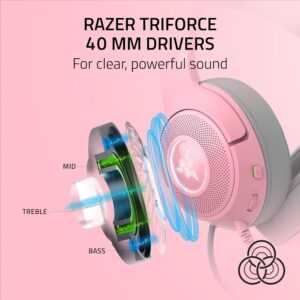 Razer Kraken Kitty V2 - USB Headset with RGB Kitty Ears - Quartz Edition (PC) - Image 5