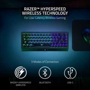 Razer BlackWidow V3 Mini HyperSpeed - Phantom Pudding Edition - 65% Wireless Mechanical Gaming Keyboard - Green Switch (PC) - Image 3