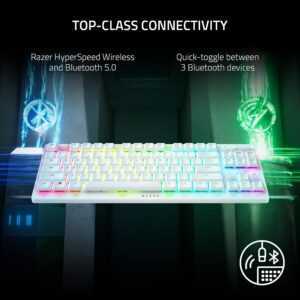 Razer DeathStalker V2 Pro Tenkeyless - Wireless Low Profile Optical Gaming Keyboard - Linear Red Switch - White Edition (PC) - Image 3