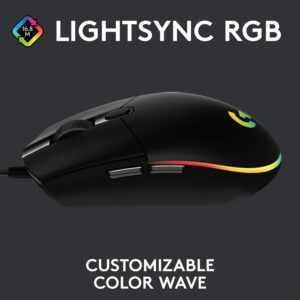 Logitech G203 LIGHTSYNC Wired Gaming Mouse - Black (PC/Mac) - Image 2