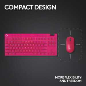 Logitech G PRO X TKL Lightspeed Wireless Gaming Keyboard - Tactile - GX Brown - Magenta (PC) - Image 7