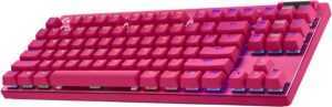 Logitech G PRO X TKL Lightspeed Wireless Gaming Keyboard - Tactile - GX Brown - Magenta (PC)