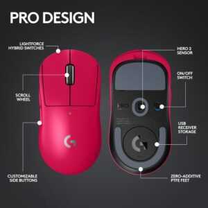 Logitech G PRO X Superlight 2 Lightspeed Wireless Gaming Mouse - Magenta (PC) - Image 7