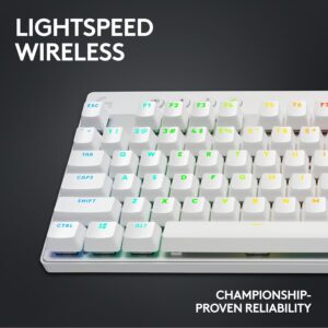 Logitech G PRO X TKL Lightspeed Wireless Gaming Keyboard - Tactile - GX Brown - White (PC) - Image 3