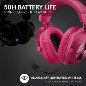 Logitech G Pro X 2 Lightspeed Bluetooth Wireless Gaming Headset - Magenta (PC) - Image 3