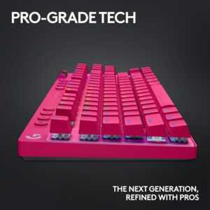 Logitech G PRO X TKL Lightspeed Wireless Gaming Keyboard - Tactile - GX Brown - Magenta (PC) - Image 8